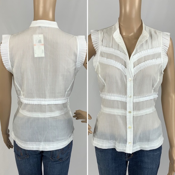 BNWT BCBG MAX AZRIA tonal stripe sleeveless blouse - Picture 8 of 8